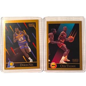 1990-91 SkyBox Basketball Cards - Dyron Nix #118 & Otis Thorpe Error Cards #112